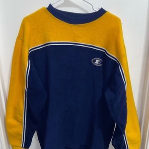 Vintage Starter Fleece Crewneck Sweater Embroidered Yellow/Blue Colour-way